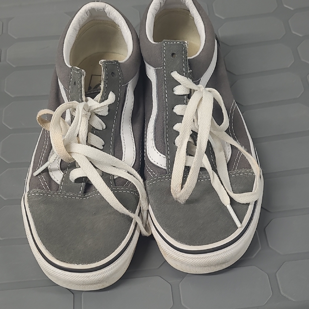 Vans Gray and White Women's Shoes